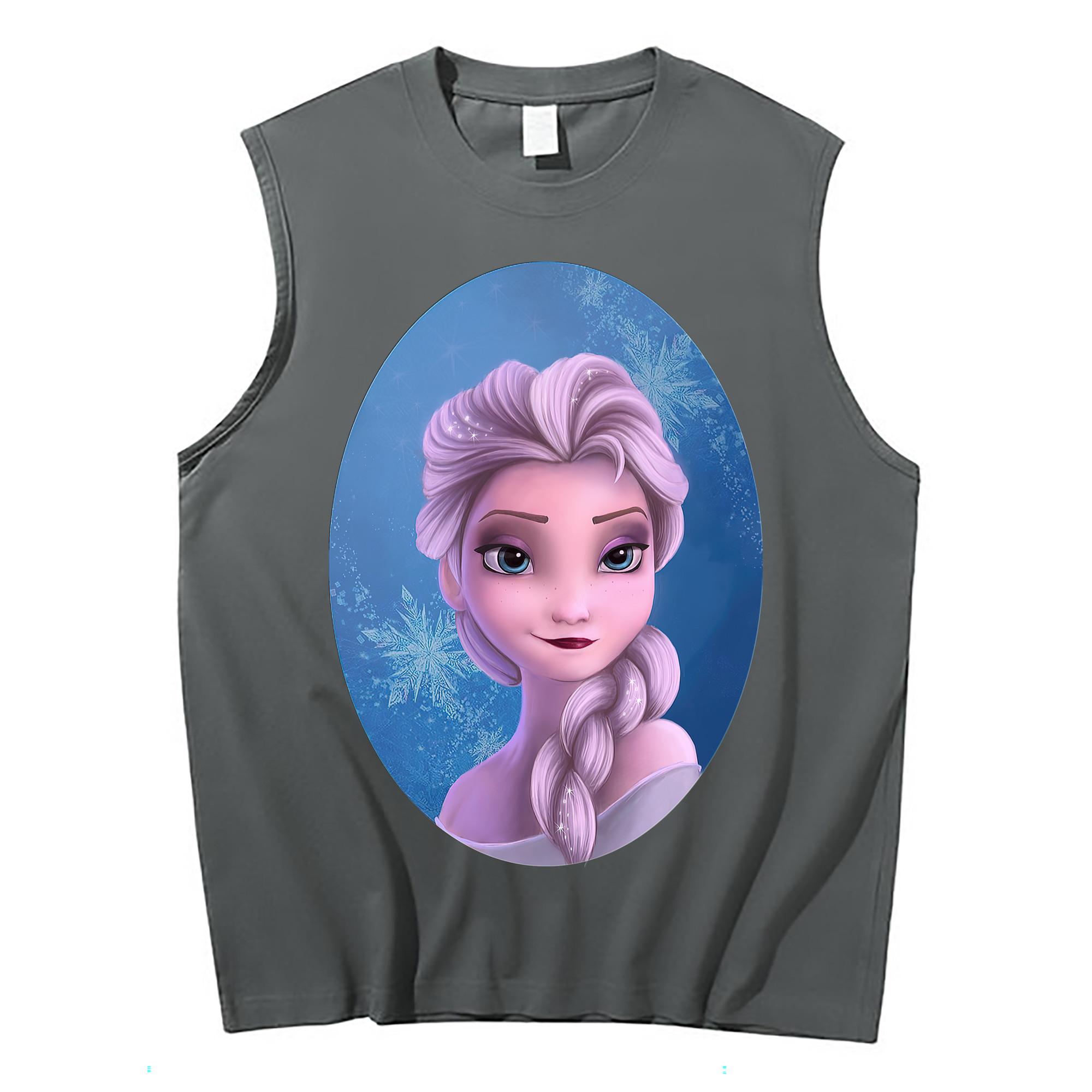 （画像用） アナと雪の女王 アンナ エルサ Frozen Anna Elsa コットン100％タンクトップ（フロントプリント）